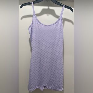 Baddieville Lilac Light Purple Rhinestoned Stretch Romper Jumpsuit Onesie - S